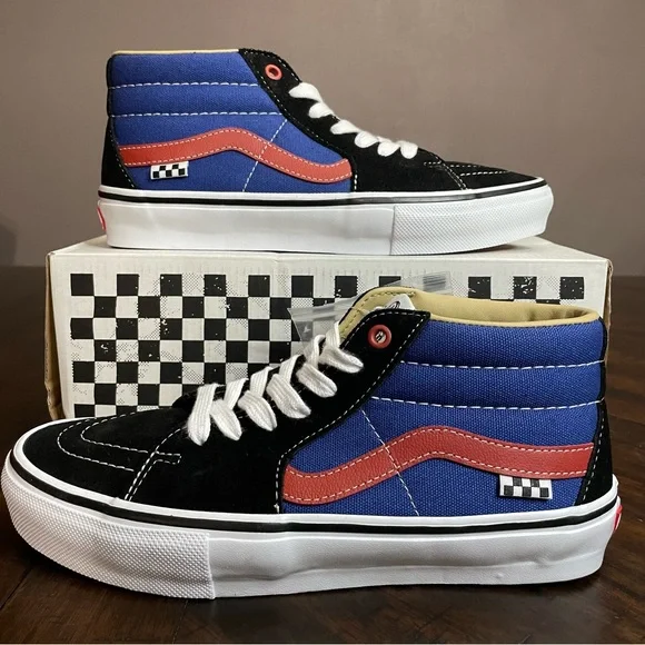 Vans Skate Grosso Mid University Red/Blue Men Size 7.5, equivalent to Women 9 - Picture 1 of 9